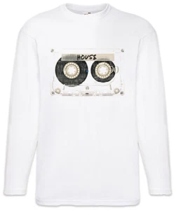 Tape House Langarm T-Shirt Cassette Techno MC DJ Audio Wave Electro Synthesizer - Picture 1 of 1