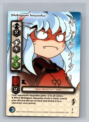 Tarjeta coleccionable Shikigami Inuyasha #20 InuYasha TCG Yokai primera edición CCG primera C Foto 1 de 2