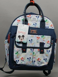 Disney Bebé Azul y Blanco Mickey Mouse Multi Pc Bolsa de Pañales Mochila con 14 Bolsillos - Imagen 1 de 3