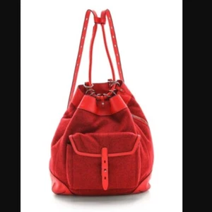 Rag & Bone Grayson Backpack Wool Red Leather Designer Bag - Picture 1 of 14