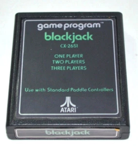 Atari Blackjack 2600 Spiel Cartridge Textlabel Vintage - Bild 1 von 2