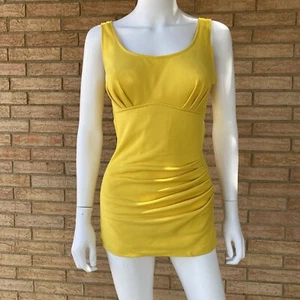 60s Perfection Fit Roxanne Bathing Suit Sz 12/34 C Cup altered Swimsuit yellow - Picture 1 of 24