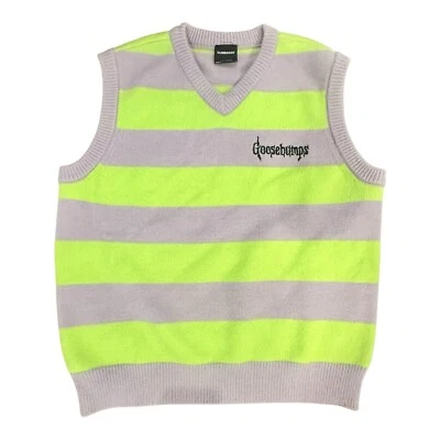 Dumbgood Goosebumps Unisex Small Purple and Green Striped Sweater Vest Read - Image 1 of 4