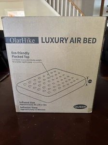 New OlarHike QUEEN Size LUXURY AIR BED inflatable 80x60x13 camping built in Pump - Picture 1 of 6