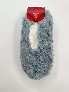 Charter Club Womens Size:S/M Faux-Fur Slipper Socks Color:Stone blue - Picture 1 of 2