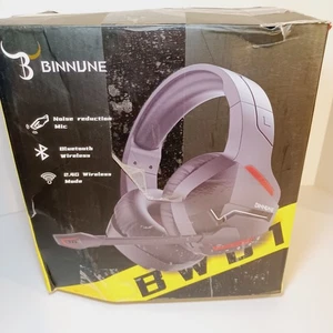 Binnune BW01 Wireless Gaming Headset Bluetooth Noise Reduction Mic Box Damage - Picture 1 of 24