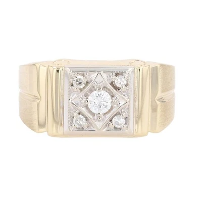 .24ctw Diamond Solitaire w/Accents Wedding Band Ring 14k Multi-Tone Gold Size 10 - Image 1 of 4