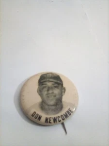 Vintage 1940's Don Newcombe Brooklyn Dodgers PM10 Baseball Stadium Pin Button - Picture 1 of 2