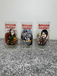 Juego de 3 vasos coleccionables Battlestar Galactica ~ 1979 - Imagen 1 de 6