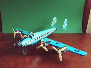Seltenes 50er Jahre Joustra großes Blech Friktion BAZI Air France Flugzeug Tinplate - Bild 1 von 15