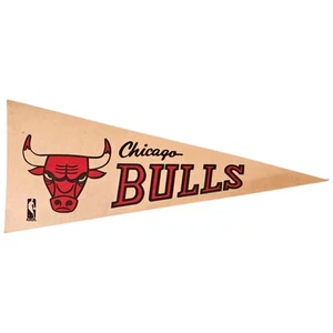 Chicago Bulls Vintage NBA Basketball Felt Pennant Full Size 1980s Logo Full Size - Picture 1 of 2
