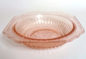 Vintage Anchor Hocking Depression Glass Mayfair Open Rose Desert Bowl 1930's - Picture 1 of 4