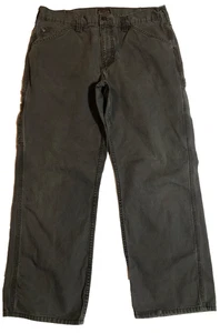 Vintage Schmidt Carpenter Pants Trousers 36x30 Thrashed Canvas Sage Mens Green - Picture 1 of 5