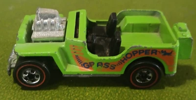 Hot Wheels Redline Green Grass Hopper Jeep Hong Kong. No Windshield. - Image 1 of 4