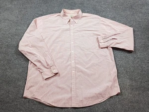 LL Bean Shirt Mens XL Pink Stripe Long Sleeve Button Cotton Classic Preppy - Picture 1 of 8