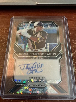 Jorge Ona 2021 Panini Prizm Bronze Donut Circles RC Auto 10/15 - Image 1 of 2