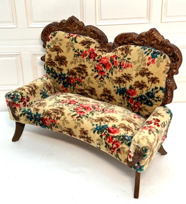 Sofá sofá sofá 1:12 firmado artesanalmente casa de muñecas muebles miniatura restaurado leer Foto 1 de 4