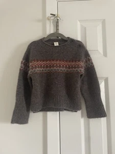 Banana Republic Cashmere Fair Isle Coffee Heather Sweater Holiday 18-24 Months - Picture 1 of 4