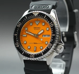 [Near MINT] Seiko Scuba Diver's 6458-600A Orange Day Date 150m Quartz Watch - Picture 1 of 10