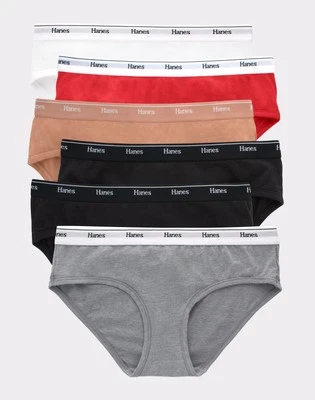 Hanes Originals Women's Hipster Underwear, Breathable Stretch Cotton, 6-Pack - Image 1 of 4