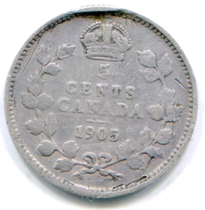 Canada 5 Cents 1905   lotsep3224 - Picture 1 of 2