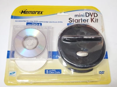 MEMOREX MINI DVD STARTER KIT, Travel Case, Marker, Clean Cloths 2006 SEALED NEW - Image 1 of 4