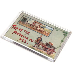 JUMBO MAGNET - Vintage Ireland - Top of the Morning To Yez. An Irish Farmyard - Picture 1 of 1