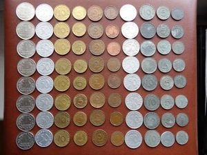 Alemania 1935-1942 esvástica nazi 1,2,5,10,50 y 1 marca ¡10 monedas Pfennig! - Imagen 1 de 4