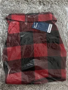 Old Navy Pet Size Medium Red Buffalo Plaid Matching Print Flannel Shirt NWT - Picture 1 of 2