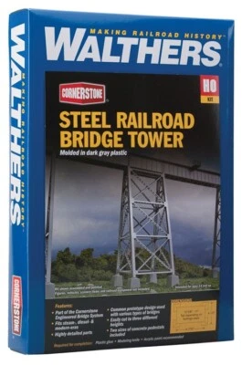 Walthers HO Scale ~ New 2025 ~ Steel Railroad Bridge Tower ~ Kit ~ 933-4554 - Image 1 of 3