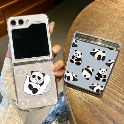Étui Pour Samsung Galaxy Z Flip6 Flip5 Flip4 Flip3 Coque Panda Anti-choc Clear