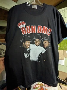 Vintage RUN DMC Shirt 80s Rap King Of Rock Tour Concert Parking Lot Tee Bootleg - Picture 1 of 4