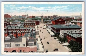 1916 BIRD'S EYE VIEW MOUNT ROYAL AVENUE ROWHOUSES ROOFTOPS BALTIMORE MARYLAND*MD - Picture 1 of 2