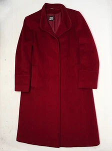 Cinzia Rocca Coat Womens 8 Wine Red Piacenza Wool Angora Cashgora Made in Italy  - Picture 1 of 13