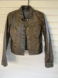 Vintage Y2K DKNY Shimmery Denim Jacket Women’s Size 2 Donna Karan - Picture 1 of 13