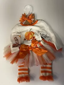 NWT 4 Pc. Outfit 6 Month Baby Girl Halloween or Thanksgiving “Hello Pumpkin” - Picture 1 of 7