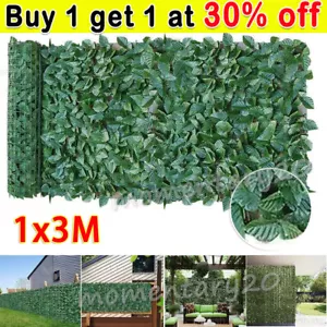 3M Artificial Hedge Ivy Leaf Garden Fence Roll Privacy Screen Wall Balcony‘Cover - Picture 1 of 24