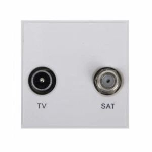 Módulo de inserción euro TV/SAT diplexado triax placa frontal blanca 304260 - Imagen 1 de 2