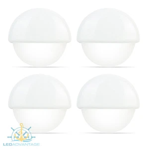 4 X 12V COOL WHITE LED FLUSH MOUNT WATERPROOF COURTESY BOAT STEP STAIR LIGHTS - Picture 1 of 2
