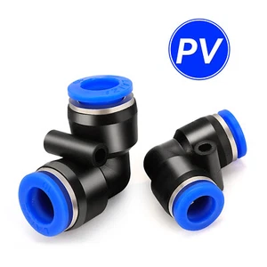 Equal Elbow Connector Pneumatic Push-In Fitting Air. Sizes 4, 6, 8, 10, 12, 16mm - Picture 1 of 8