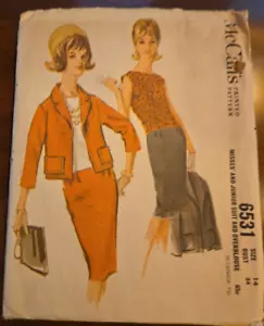 McCall's 6531 Misses & Juniors Suit and Over Blouse Jacket Size 14 Vintage - Picture 1 of 5