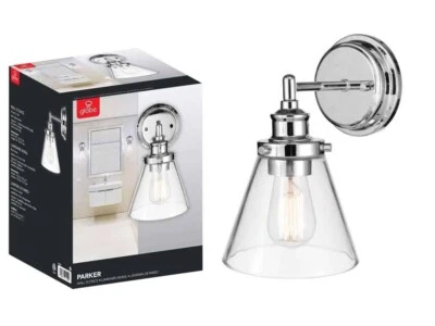 WALL SCONCE 1-LIGHT 60W 120V INDOOR, CHROME - GLOBE ELECTRIC #51555 PARKER - Image 1 of 4