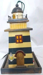 Bird Feeder wooden Lighthouse home decor 7x7x12. 5 garden decor bird watching - Picture 1 of 6