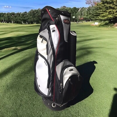 SUN MOUNTAIN Diva Women's Cart Golf Bag 15 Divider Black White Houndstooth Read - Image 1 of 4