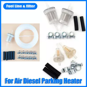 Inline Fuel Filter & Hose Clip Pipe Line Air Diesel Parking Heater For Car - Picture 1 of 16
