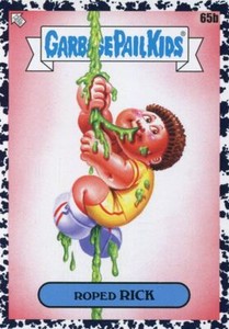 Garbage Pail Kids Late To School Bruised Black Sticker 65B ROPED RICK