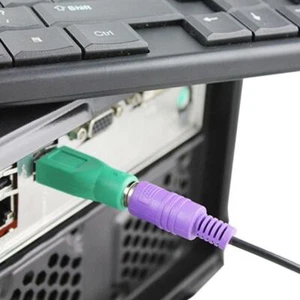 USB-Stecker auf Mini-Din 6-polige Adapter-Buchse für-Tastatur 0,35 Unzen New - Picture 1 of 9
