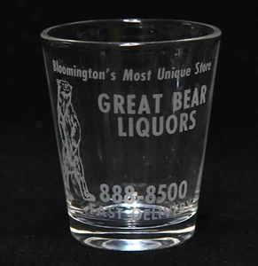 VINTAGE GREAT BEAR LIQUORS SHOT GLASS BLOOMINGTON, MN - Picture 1 of 4