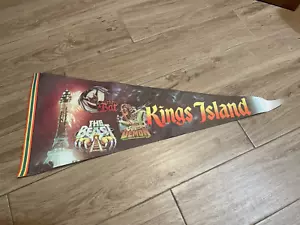 Vintage USA-Ohio King's Island Amusement Park 29 1/2" Felt Pennant THE BEAST/BAT - Picture 1 of 17