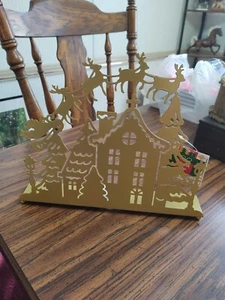 Metal Christmas Santa Table Top Decoration Candle Holder 11" - Picture 1 of 7